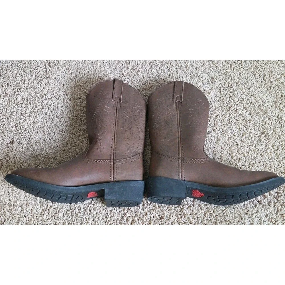 EUC Justin Basic Boots JB1100 | Men's Size 9D | Brown Leather Boots Ranch Cowboy